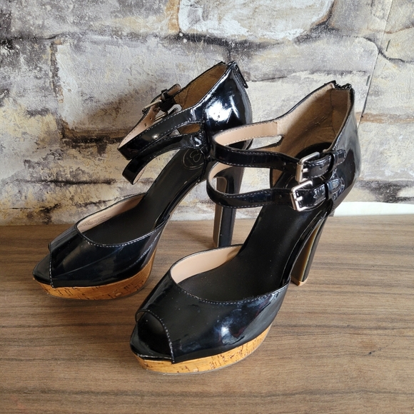 JS by Jessica size 6 black platform sandals - Picture 2 of 13